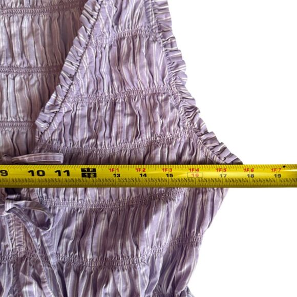 Old Navy Lavender White Striped Sleeveless Smocked Dress Size L - Picture 12 of 12